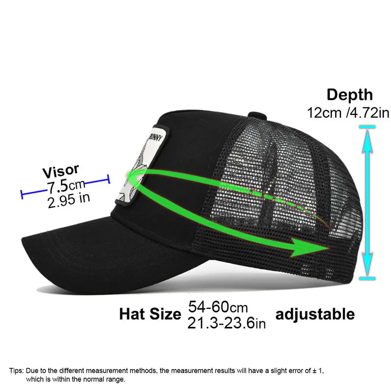 Men Women Outdoor Sports Breathable Embroidered Horse Baseball Cap Animal Embroidery Curved Brim Sunshade Half Mesh Hat Tide D19